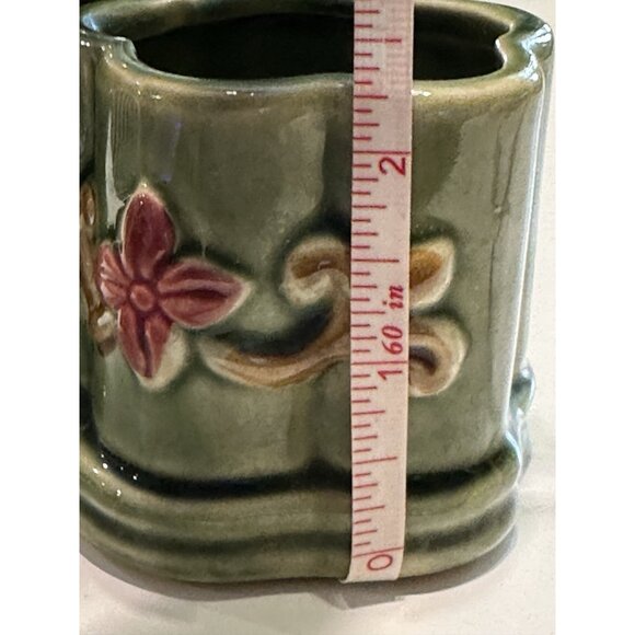 Vintage Ceramic Elephant Planter Vase  Lucky Trunk Up Elephant  Green Succulent - Picture 8 of 9